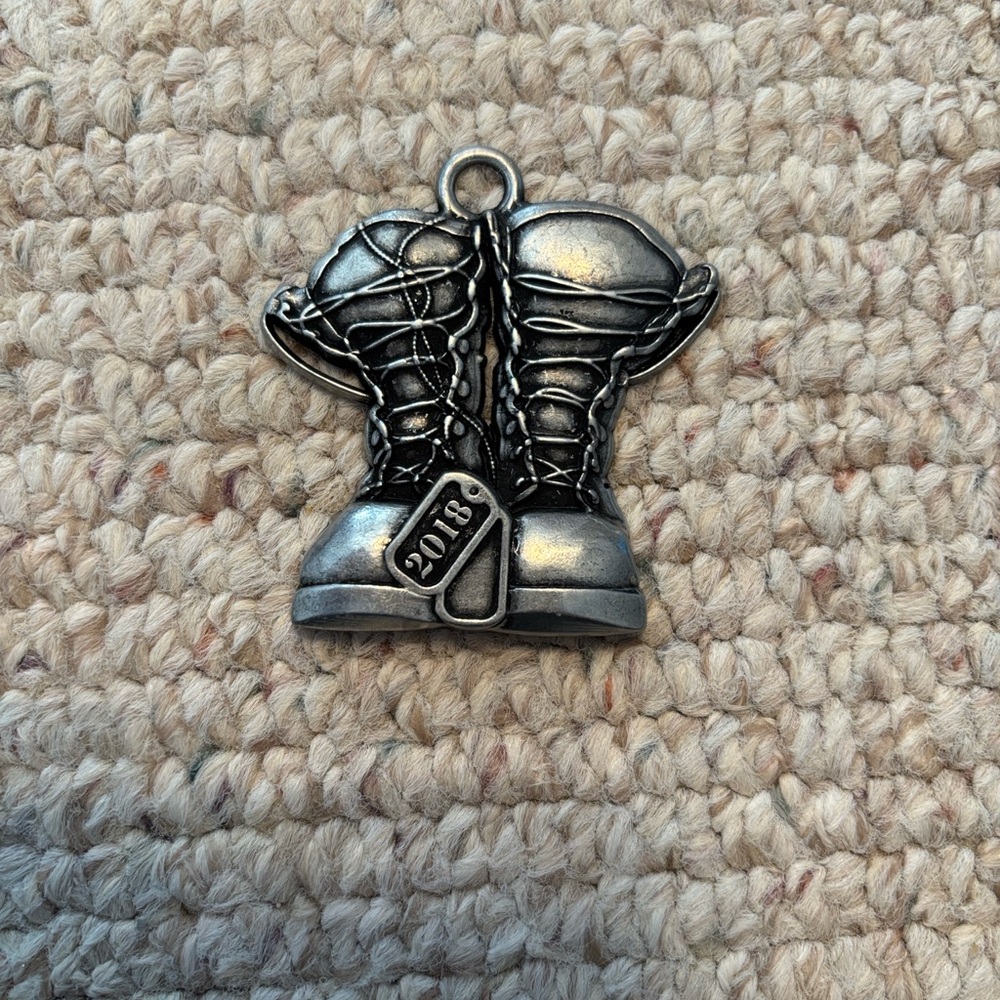 USA Air Force 2018 Silver Boot Ornament